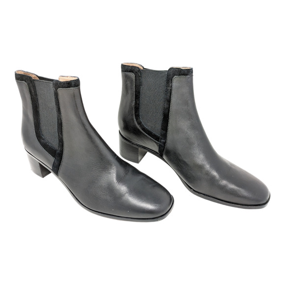 Madewell Brynn Black Leather Square Toe Ankle Boot Size 9 - Picture 7 of 8